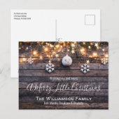 Rustieke Boerderij Hout & Sterren Kerst Kaart (Voorkant / Achterkant)