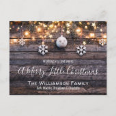 Rustieke Boerderij Hout & Sterren Kerst Kaart (Voorkant)