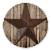 Rustieke Boerderij Hout Western Land Texas Star Keramische Knop (Voorkant)