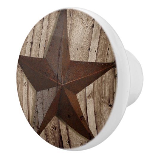 Rustieke Boerderij Hout Western Land Texas Star Keramische Knop (Rechts)