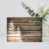 Rustieke boerderij houten grenen bomen Winter ontv Informatiekaartje (Staand voorkant)