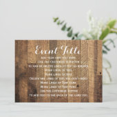 Rustieke boerderij houten tafelkaart 5 x 7 uitnodi kaart (Staand voorkant)