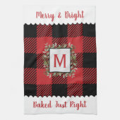 Rustieke boerderij huis buffel geruit monogram Ker Theedoek (Verticaal)