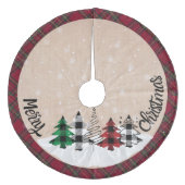 Rustieke boerderij jute Buffalo geruit Kerstmis Fleece Kerstboom Rok (Voorkant)