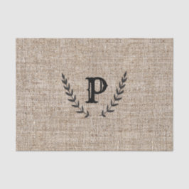 Rustieke boerderij jute & zwarte botanische laurie tissuepapier