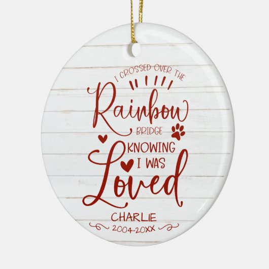 Rustieke boerderij kat of hond huisdier herinnerin keramisch ornament (Links)