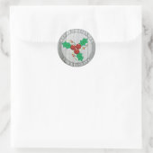 Rustieke boerderij Kerst Holly Berries Ronde Sticker (Tas)