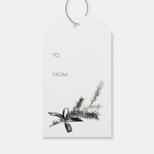 Rustieke boerderij Kerst kaarsen & Pinecones Cadeaulabel (Achterkant)