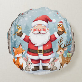 Rustieke boerderij Kerst ronde kussen