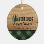 Rustieke Boerderij Kerst Rood Plakken Foto Cerami Keramisch Ornament (Links)