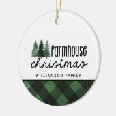 Rustieke Boerderij Kerst Rood Plakken Foto Cerami Keramisch Ornament (Links)