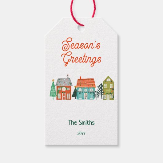 Rustieke Boerderij Kersthuizen Cadeaulabel (Voorkant)