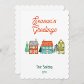 Rustieke Boerderij Kersthuizen Feestdagenkaart (Voorkant / Achterkant)