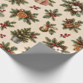Rustieke boerderij Kerstmis Cadeaupapier (Hoek)