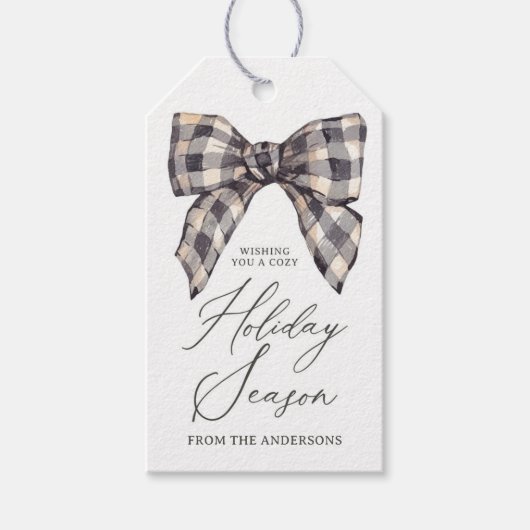 Rustieke boerderij Kerstvakantie Cadeaulabel (Voorkant)