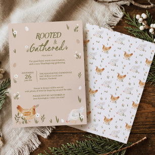 Rustieke boerderij kip Thanksgiving oogst diner Kaart
