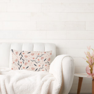 Rustieke boerderij koraal bloemen kussen