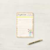 Rustieke boerderij, lampen en bloemen 4" x 6" post-it® notes (Op bureau)