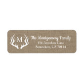 Rustieke boerderij land herten gewei faux burlap etiket (Voorkant)