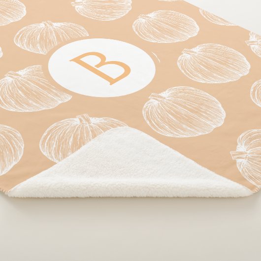 Rustieke boerderij land witte pompoenen | Monogram Sherpa Deken (3/4)