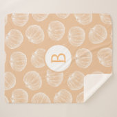 Rustieke boerderij land witte pompoenen | Monogram Sherpa Deken (Voorkant (horizontaal))