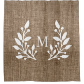Rustieke boerderij Laurels Burlap Monogrammed Douchegordijn (Voorkant)
