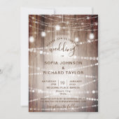 Rustieke boerderij licht pot vintage houten uitnod kaart (Voorkant)