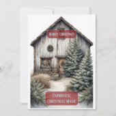 Rustieke Boerderij Magische Kerst Landelijke Pijnb Feestdagenkaart (Voorkant)
