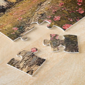 Rustieke boerderij met bloeiende boom legpuzzel (Zijkant)