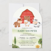 Rustieke boerderij met leuke boerderijdieren baby kaart (Voorkant)