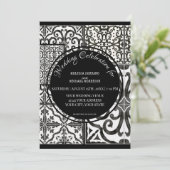 Rustieke Boerderij Moderne Tegel Zwart Wit Huwelij Kaart (Staand voorkant)