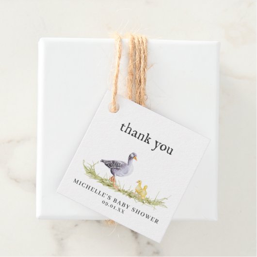 Rustieke boerderij Moeder Gans | Baby shower Favor Bedankjes Labels (In situ)