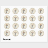 Rustieke boerderij monogram bloemrijke keuken ronde sticker (Vel)