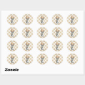 Rustieke boerderij monogram ronde sticker (Vel)