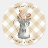 Rustieke boerderij monogram ronde sticker (Voorkant)