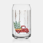 Rustieke boerderij noodlijdende hout rode vrachtwa blikvorm glas (Voorkant)