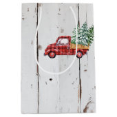 Rustieke boerderij noodlijdende hout rode vrachtwa medium cadeauzakje (Voorkant)