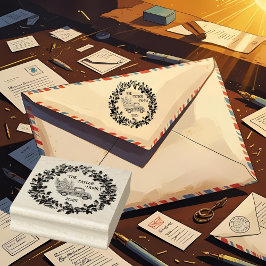 Rustieke boerderij noodlijdende hout rode vrachtwa rubberstempel