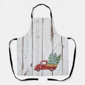 Rustieke boerderij noodlijdende hout rode vrachtwa schort (Voorkant)