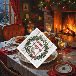 Rustieke boerderij noodlijdende hout rode vrachtwa servet