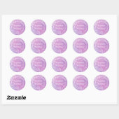 Rustieke boerderij Paarse roze kinderen verjaardag Ronde Sticker (Vel)