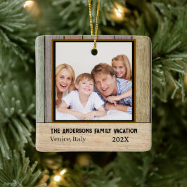 Rustieke Boerderij Planken Familie Vakantiefoto Keramisch Ornament