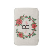 Rustieke boerderij Poinsettia Krans Naam Kerstmis Badmat (Voorkant Verticaal)