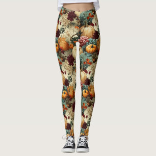 Rustieke boerderij pompoen oranje bloem vintage leggings