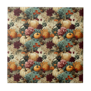 Rustieke boerderij pompoen oranje bloem vintage tegeltje