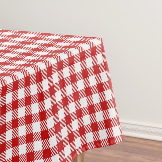 Rustieke boerderij Red Small Gingham Plaid Tafelkleed (Voorbeeld)