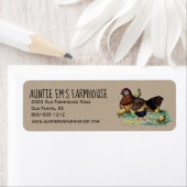 Rustieke boerderij retour adres label met kip (Insitu)