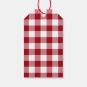 Rustieke boerderij rode geruite vrolijk kerstfeest cadeaulabel (Achterkant)
