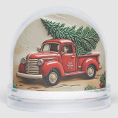 Rustieke boerderij rode vrachtwagen  sneeuwbol (Voorkant)