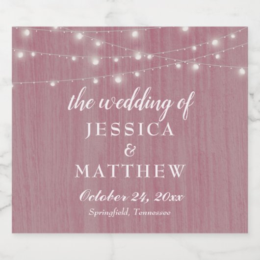 Rustieke boerderij Roze Lichten Bier Etiket (Enkel label)